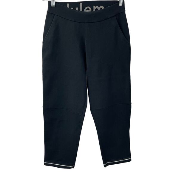Lululemon 2023 S Relaxed Fit High Rise Knit Cropped Pants 24" Black W6CQWS - Picture 6 of 12
